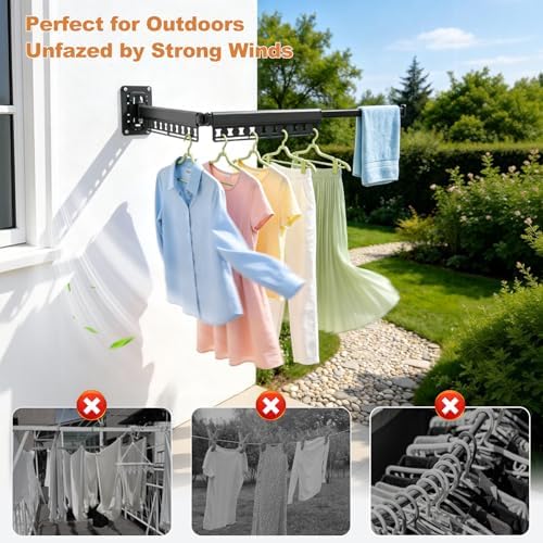 Wall Mounted Clothes Drying Rack Foldable & Space-Saving - Image 2