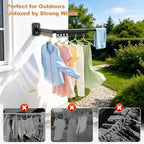 Wall Mounted Clothes Drying Rack Foldable & Space-Saving - Image 2