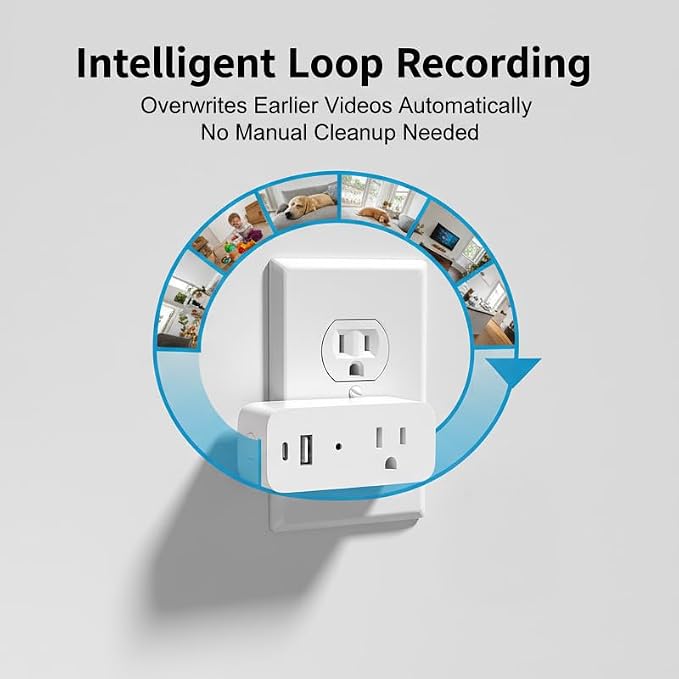 ULar Plug Security Camera, Mini 1080P FHD WiFi Cam - Image 5