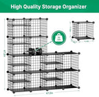 Wire Cube Storage Organizer, 12 Cubes Converted into 14 Cubes, Sturdy Metal - Image 3