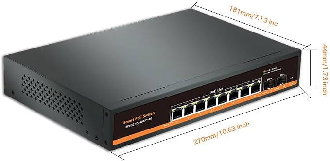 2.5G Unmanaged PoE Switch with 8 x 2.5G Base-T Ports and 2 x 10G SFP Uplink Port - Image 7