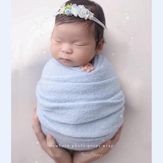 Newborn Posing Wrap Newborn Photography Props Soft Stretch Knit Blanket - Image 6