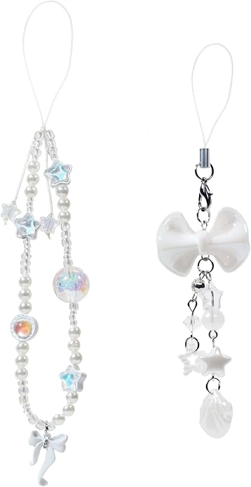 CMVFYL Beaded Camera Wrist Strap, Cute Phone Charms Strap, Pearl Bracelet Wrist by CMVFYL