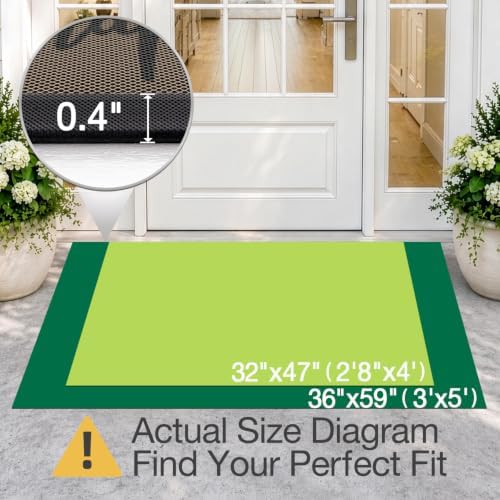 LUMI Outside Welcome Door Mat 32x47, Non-Slip Durable Rubber Easy Clean - Image 2