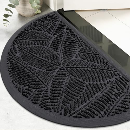 Colorxy Half Circle Waterproof Door Mat, Sturdy Rubber Doormat by Colorxy