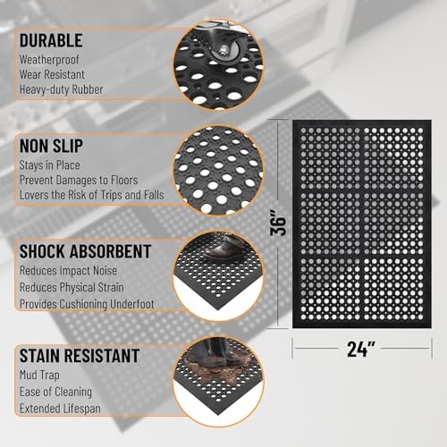 Ottomanson Heavy Duty Rubber Floor Mat – Non-Slip, Waterproof, Restaurants - Image 4