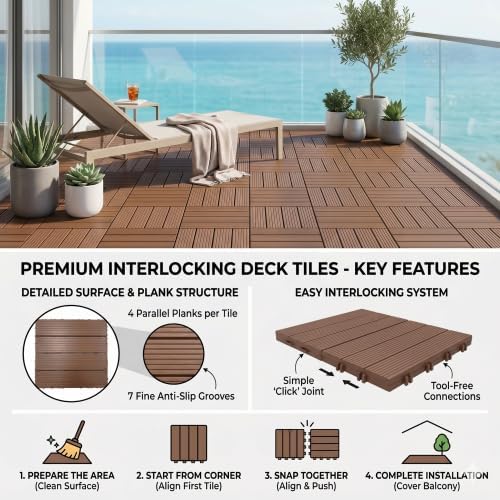 Weatherproof Interlocking Patio Tiles - Image 2