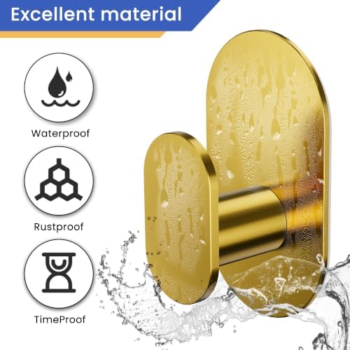 Aikzik Adhesive Towel Hooks - 26LB Heavy Duty Wall Sticky Waterproof Hooks - Image 4