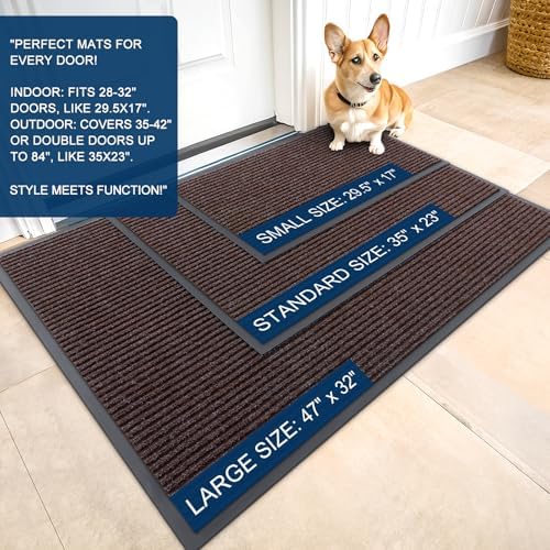 OLANLY 2-Pack Front Door Mats 47x32, Waterproof Heavy-Duty Doormats - Image 2