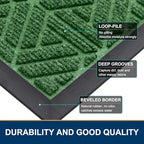 Smiry Front Door Mat Outside Entrance, Low Profile Rubber Doormat - Image 4