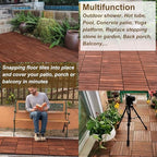 10 PCS Interlocking Deck Tiles, Solid Wood Patio Flooring Outdoor Waterproof - Image 5