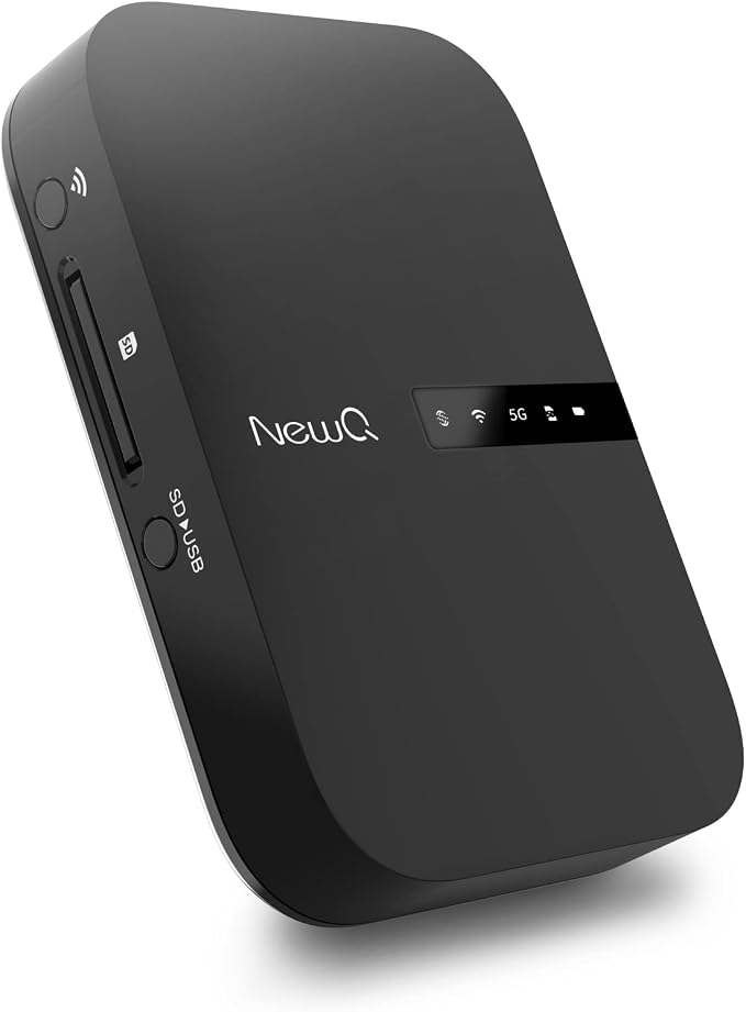 NewQ Filehub AC750 Travel Router: Portable Hard Drive SD Card Reader & Mini by NewQ