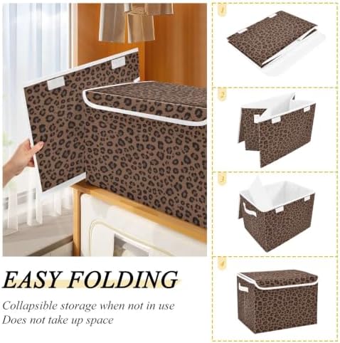 Bolaz Leopard Print Animal Pattern Storage Bins - Image 4