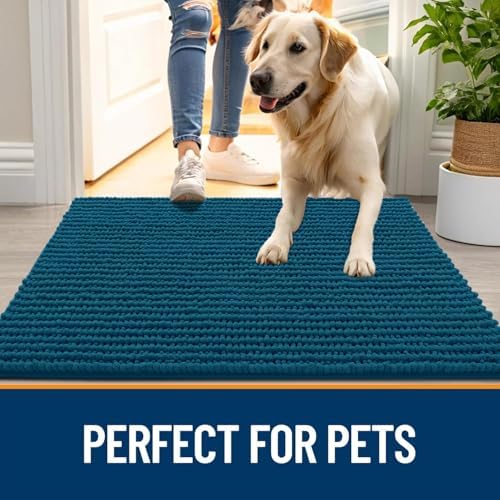 OLANLY Dog Door Mat for Muddy Paws 70x24, Extra Absorbent Chenille Mud Mat - Image 6