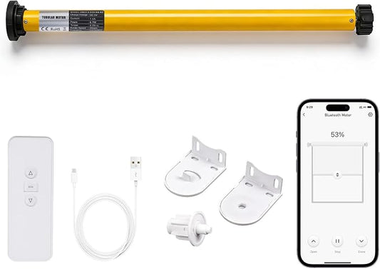 AM22 Smart Blinds Motor for 1.25" Tube, Rechargeable Tuya Zigbee Tubular Motor by Sortflefactory