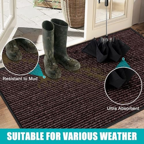 Azadx 4'x6' Front Door Mat Heavy Duty Indoor Outdoor Door Mat Non-Slip - Image 6