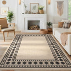 GarveeHome Solid Bordered Easy Jute Rug 5x7 Washable Jute Rugs - Image 3