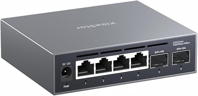 6-Port 2.5G Web Managed Ethernet Switch, VLAN/QoS/STP/IGMP/LACP Supported by XikeStor