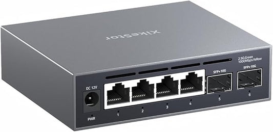 6-Port 2.5G Web Managed Ethernet Switch, VLAN/QoS/STP/IGMP/LACP Supported by XikeStor