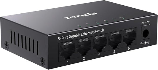 Tenda 5 Port Gigabit Ethernet Switch | Ethernet Splitter | 5 x 1000Mbps Ports | by Tenda