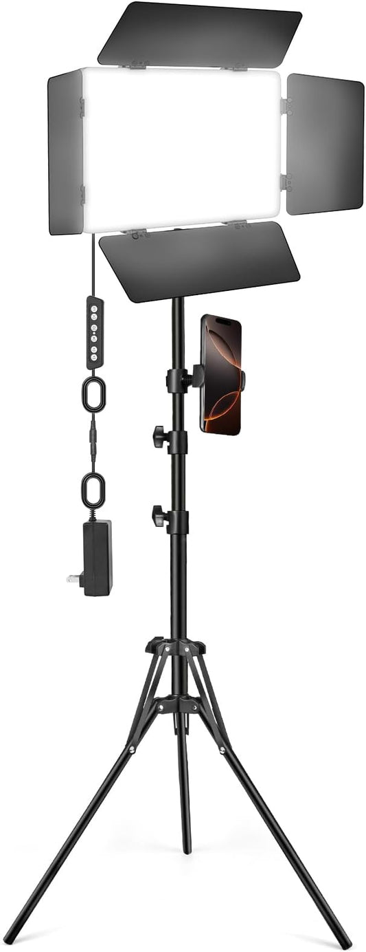 LED Video Lighting Kit with Barn Door, Kewaiaa Bi-Color Studio Lights with by Unknown