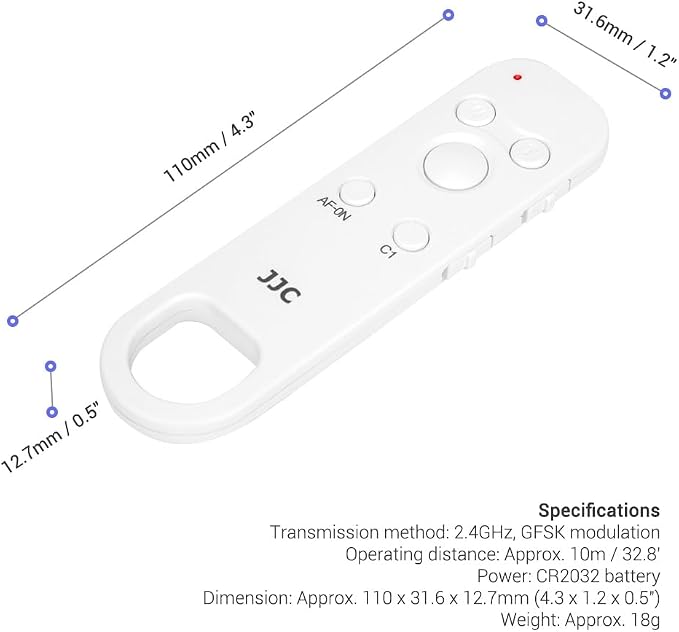 JJC RMT-P1BT Bluetooth Wireless Remote Control Commander - Image 6