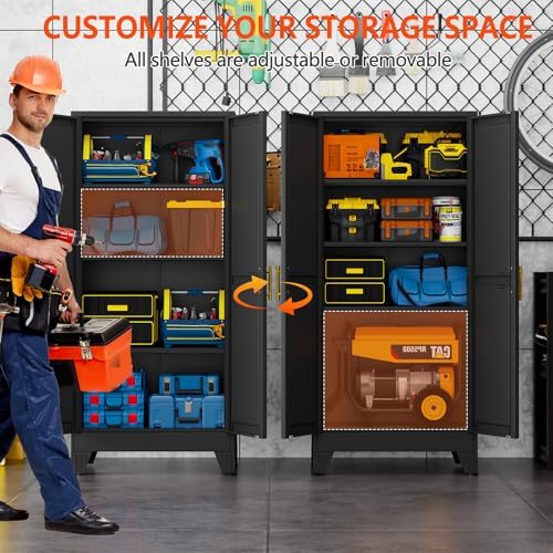 GAIOUS 61''Tall Metal Garage Storage Cabinet, File Cabinet - Image 3