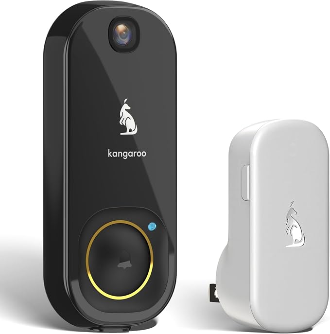 Kangaroo Wireless Doorbell+Chime, HD Camera, Easy Setup, Battery Power by Unknown