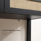 SICOTAS Black Rattan Console Table - Image 5