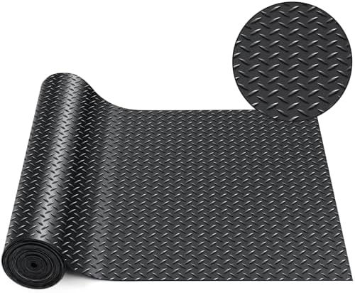 Breling 12 in x 32.8 ft Rubber Diamond Plate Rolls Garage Floor Mat by Breling