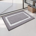 Color&Geometry Mini Gray Bathroom Rugs 24x16, Extra Soft Absorbent Microfiber by COLORG