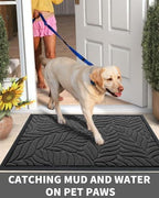 Yimobra Leaf Pattern Door Mat, 29.5 x 17 in - Image 5