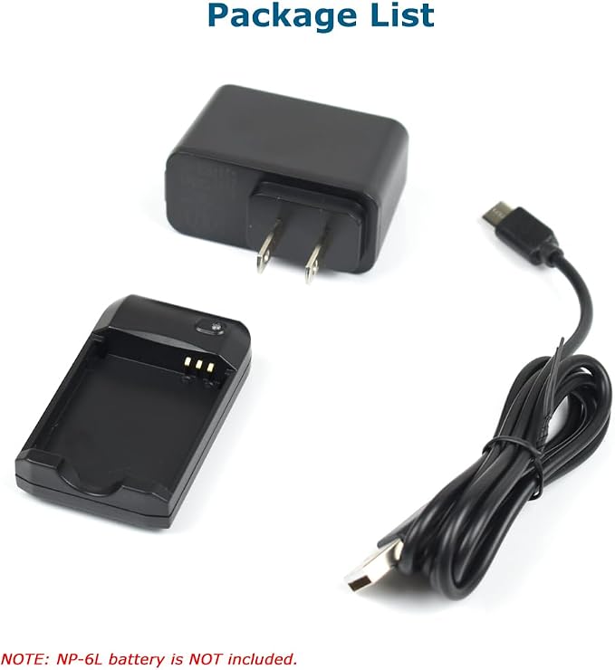 NP-6L Battery Charger with Charging Plug and Cable - Image 6