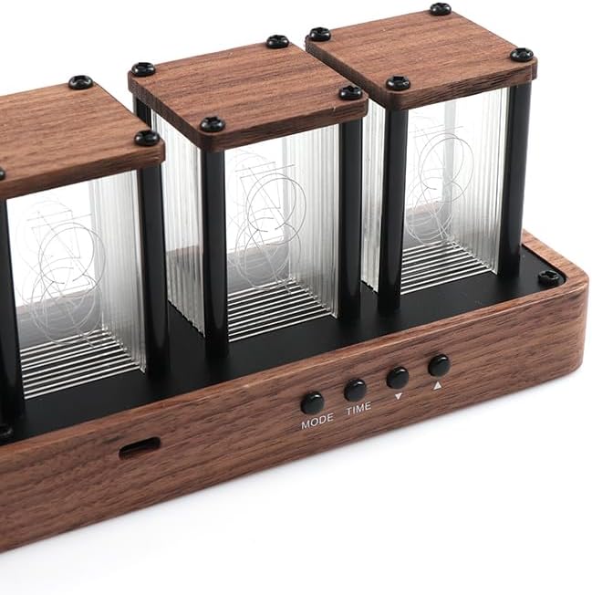 Nixie Tube Clock Walnut Digital Desk Clock, Support Wi-Fi Time Calibration - Image 5