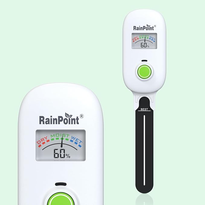 RAINPOINT Visual Gauge Digital Smart Wireless Plant Moisture Meter, WiFi Hub by RainPoint
