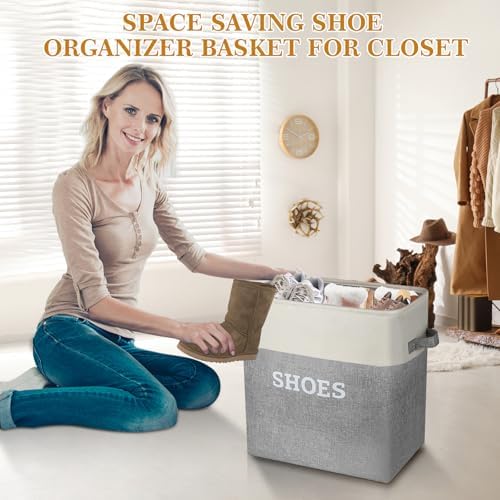 Lukeline Fabric Shoe Basket for Entryway, Hallway or Mudroom - Image 2