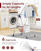 Sakugi Clothes Drying Rack, 55.5" Adjustable Wings, Foldable Design - Image 2