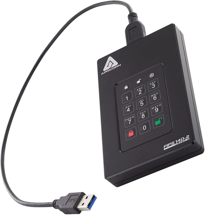 Apricorn 4TB Aegis Fortress L3- FIPS Level 3 Validated USB 3.0 Hardware by Apricorn