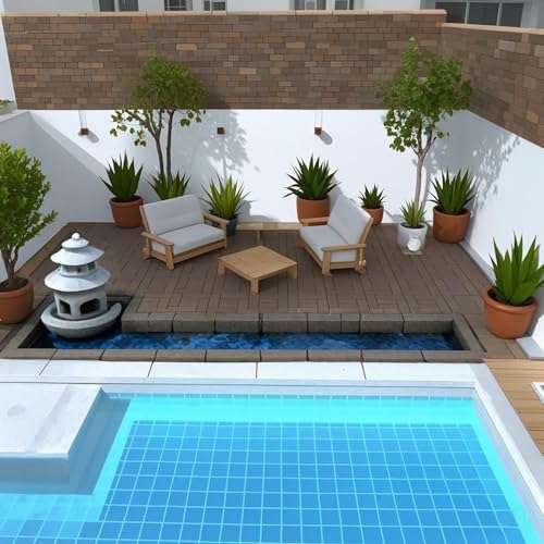 Plastic Interlocking Deck Tiles, 44 Pack Patio Sheets - Image 5