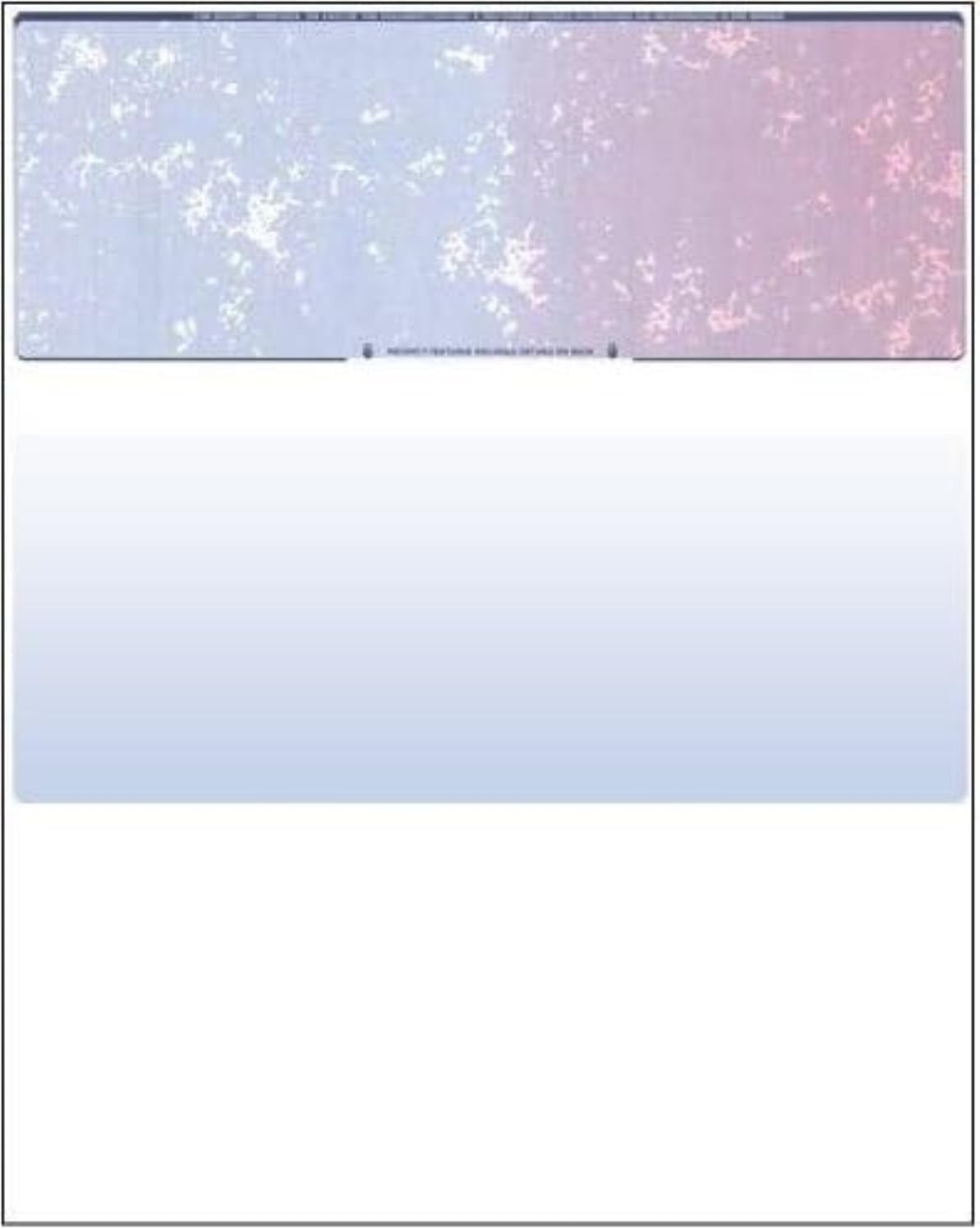 Business Voucher Check Stock - 2500 Sheets, Check on Top, Blue/Red Prismatic