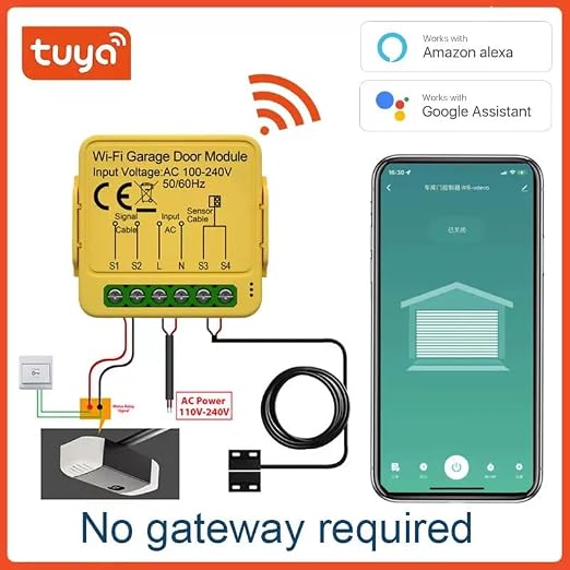 WiFi Garage Door Opener Controller, 1CH | Tuya Smart Life App, Remote Control - Image 2