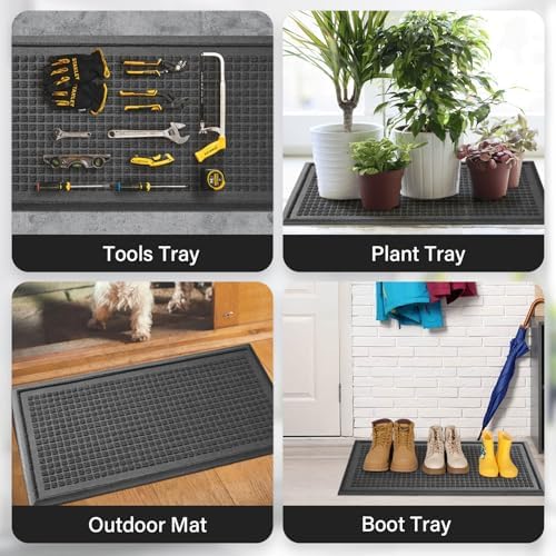 HIYARD Boot Tray for Entryway, Non-Slip Shoe Tray Drying Mat, Waterproof Boot - Image 4