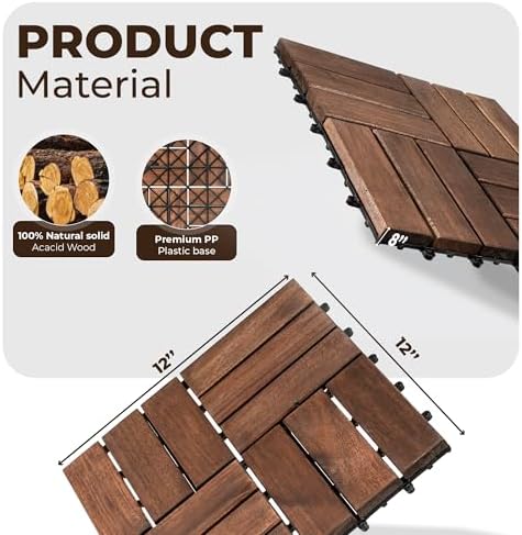Interlocking Deck Tiles, Dark Brown - Image 2