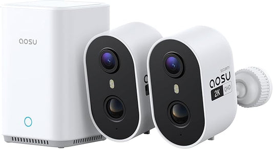 aosu Security Cameras Wireless Outdoor Home System, True 2K HD, Color Night by AOSUSecurityOffical