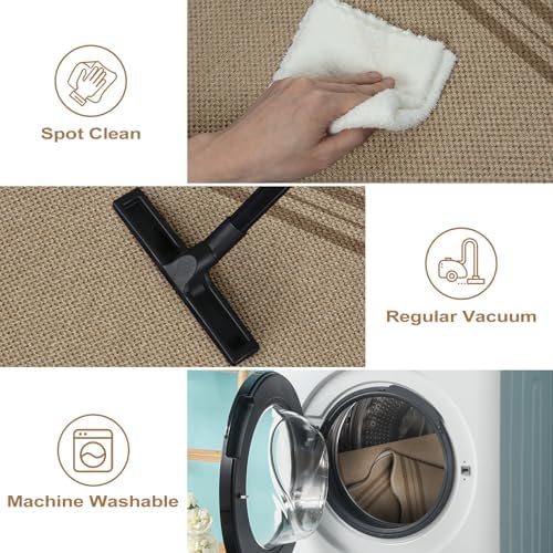 Easy Jute Front Door Mat, 2.6x4 Washable Entryway Rug Non Slip Small Kitchen Rug - Image 5