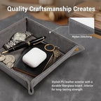 CoBak Leather Valet Tray, PU Leather Catch-All Tray - Image 3