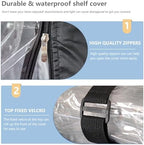 Wire Rack Covers, Heavy Duty 600D Dustproof Waterproof Storage Rack Covers - Image 5