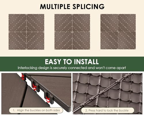 72 PCS Plastic Interlocking Deck Patio Tiles - Image 6