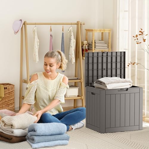 PatioZen 30 Gallon Resin Deck Box, Lockable Outdoor Storage Box - Image 5