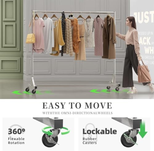 Simple Trending Industrial Grade Z Base 70inches Extra Long Clothes Garment Rack - Image 3